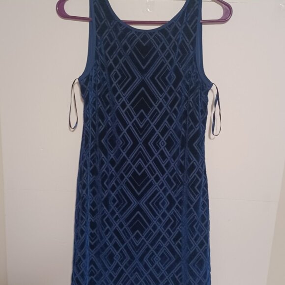 White House Black Market  Blue Depths  Velvet Party Dress size XS - Picture 1 of 5